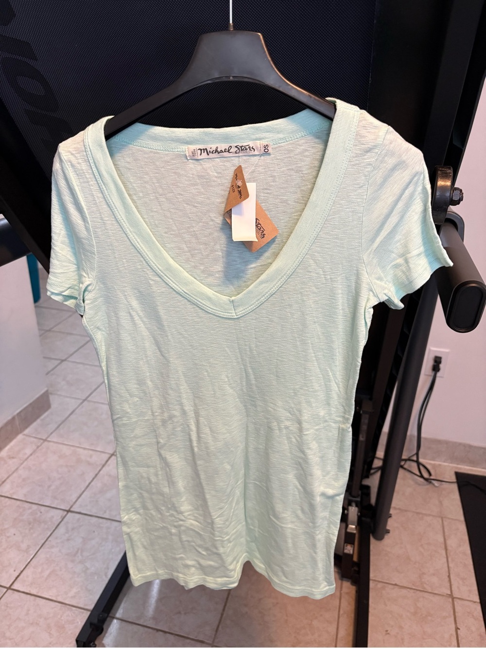 Michael Stars Light Mint V-Neck Short Sleeve Tee
